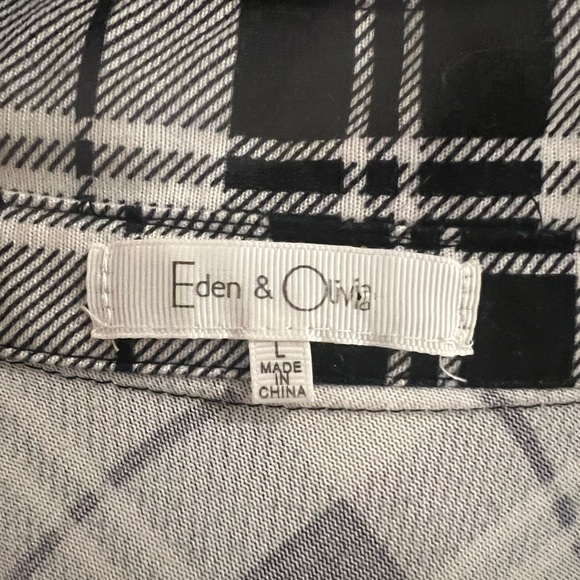 Eden & Olivia Black and White Plaid Button-Down Shirt - Picture 3 of 3